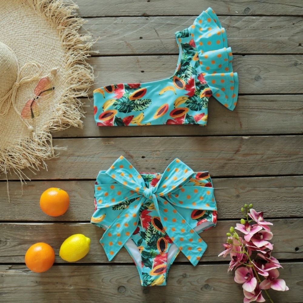 Blue Belle Mellon Ruffle Two Piece Bikini - Picture 3 of 3